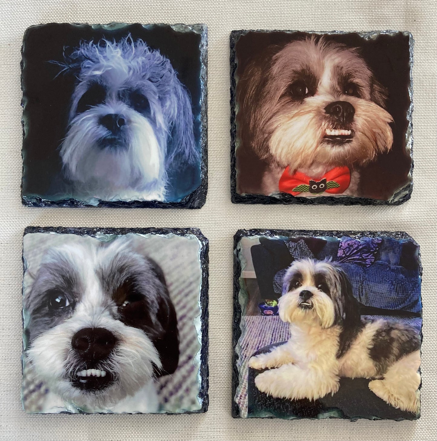 Set of 4 Slate Personalised Photo Coasters